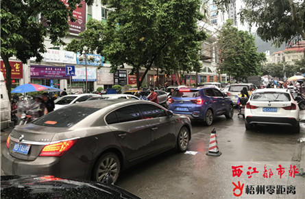 寶石城東門路段車輛占道停放