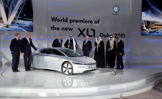 大眾XL1卡塔爾車展全球首發 大眾XL1卡塔爾車展全球首發
